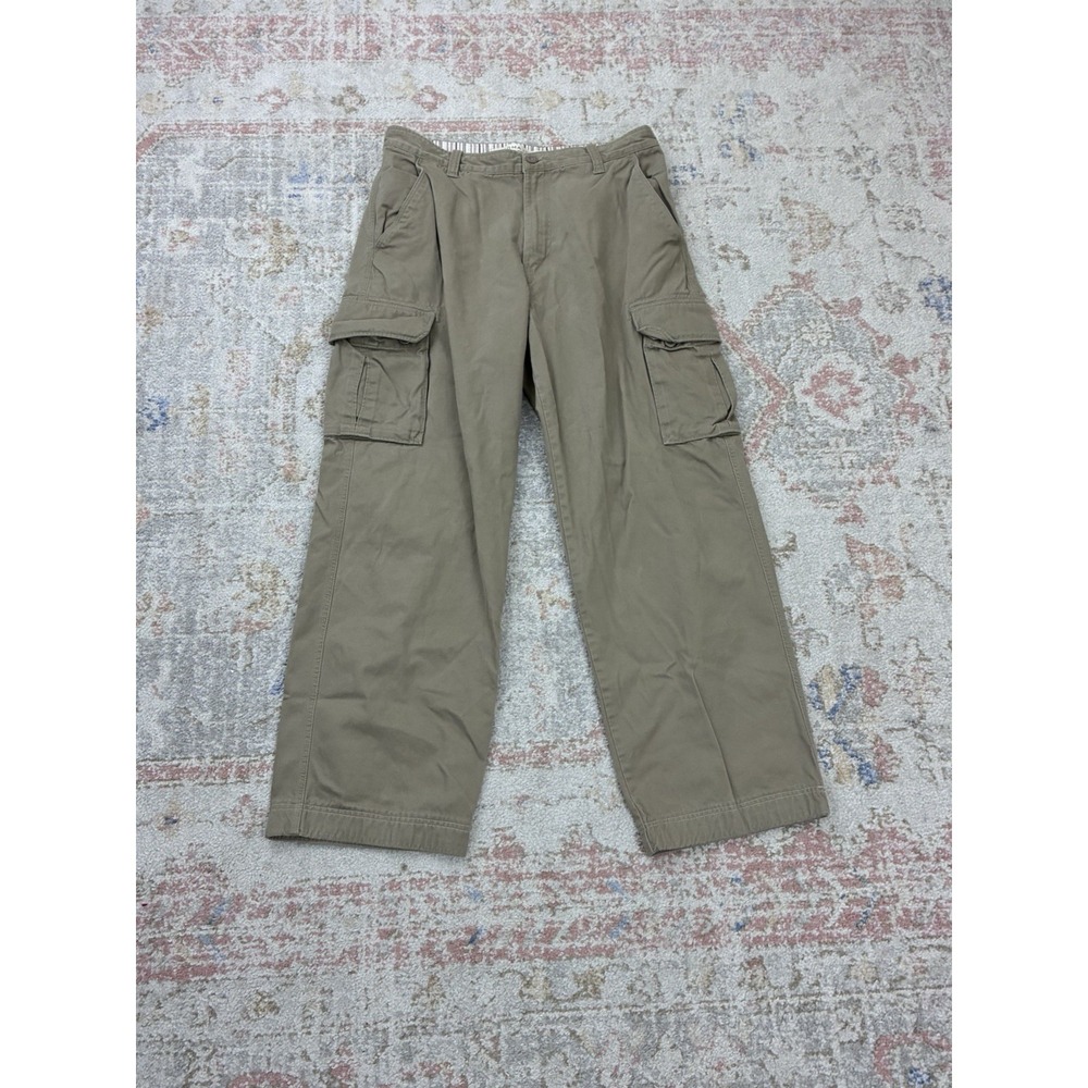 VTG Sonoma Jeans Baggy Cargo Pants Men 34x32 Khaki Wide Leg Skater Y2K Utility